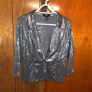 Silver sequined blazer